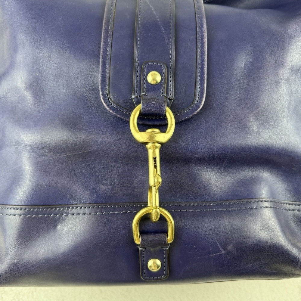 Coach Legacy Duffle Leather Purple Shoulder Crossbody Handbag 23420 Tassels - Picture 6 of 16